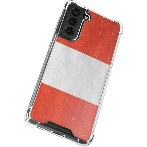Peru Flag Distressed Galaxy S21 FE Clear Case